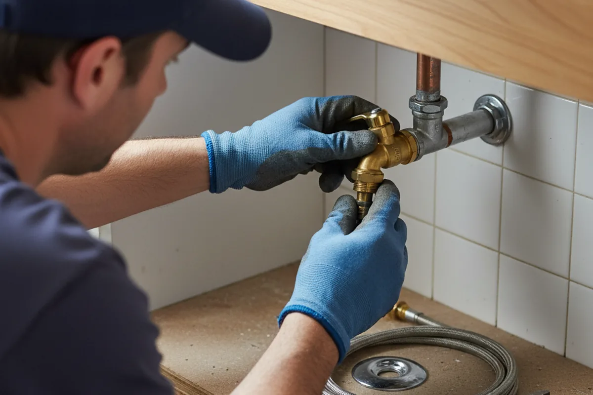 Shutoff valve and fitting work during Well Pump Repair in Augusta